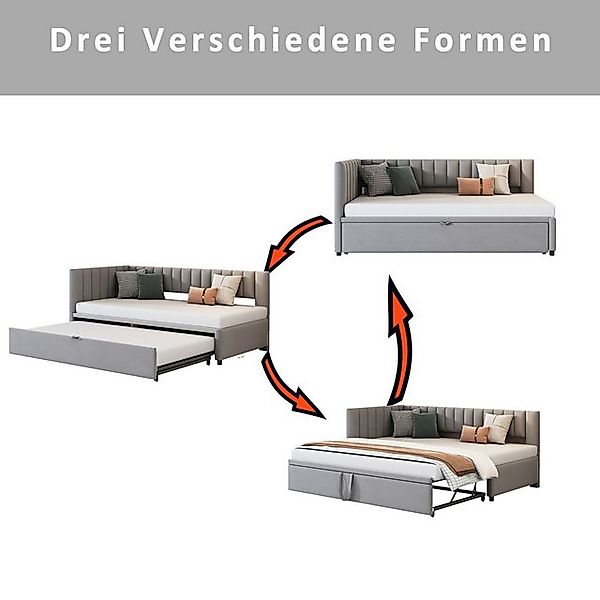 HAUSS SPOLE Schlafsofa 90/180x200cm mit Ausziehbett, L-förmiges Schlafsofa günstig online kaufen