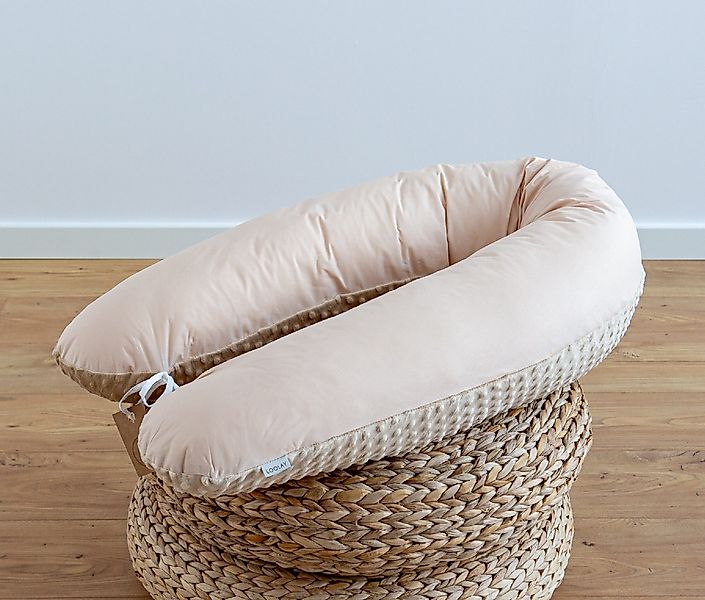 Loolay Seitenschläferkissen BEIGE Baumwolle/ MINKY Schwangerschaftskissen günstig online kaufen