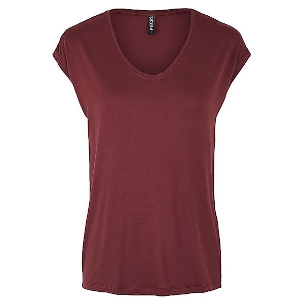 Pieces Billo Einfarbiges T-shirt Mit Kurzen Ärmeln M Red Mahogany günstig online kaufen