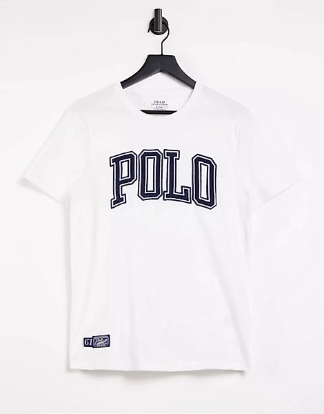 Polo Ralph Lauren – T-Shirt in Weiß mit großem Logo vorn günstig online kaufen