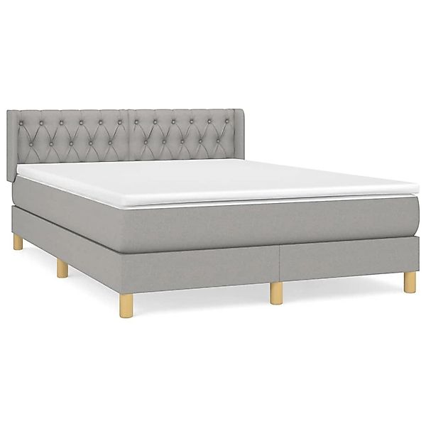 vidaXL Boxspringbett mit Matratze Hellgrau 140x200 cm Stoff 3130513 günstig online kaufen