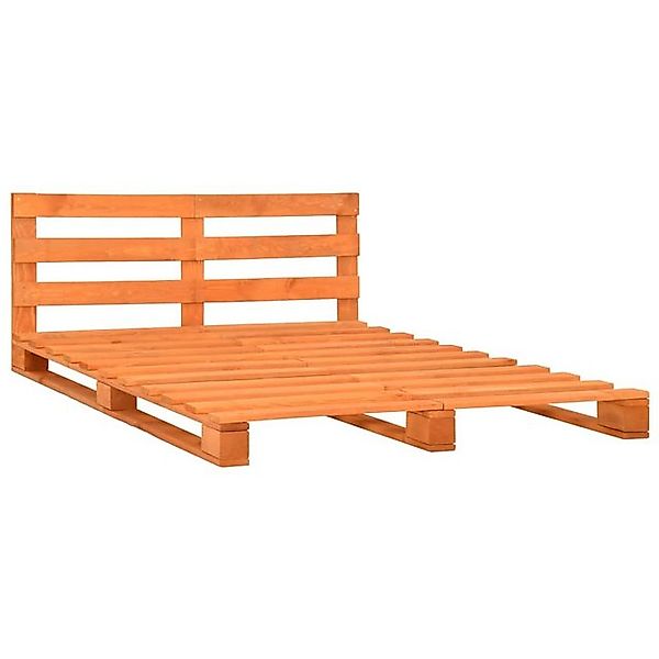 vidaXL Bett Palettenbett Braun Massivholz Kiefer 120×200 cm günstig online kaufen