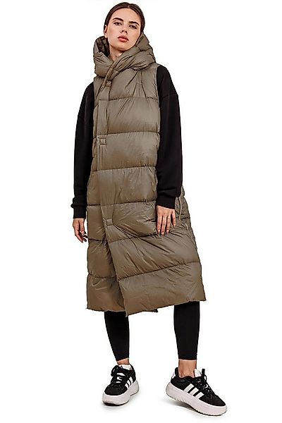 JNBY Daunenweste Damen lange Daunenweste mit Kapuze Frühlingsweste Schilf w günstig online kaufen