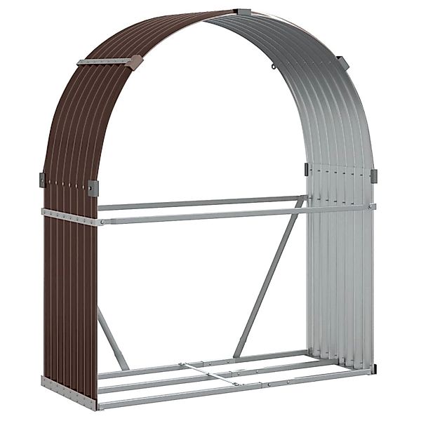 vidaXL Kaminholzunterstand Braun 120x45x140 cm Verzinkter Stahl 364571 günstig online kaufen