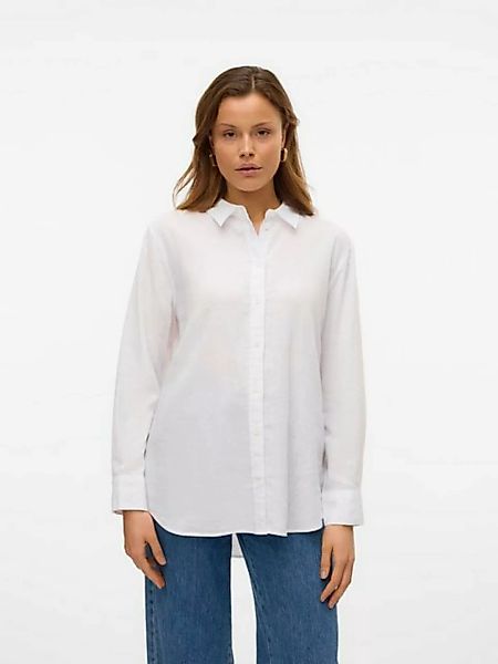 Vero Moda Blusenshirt Hemd Basic Rundhals Bluse VMLINN LS SHIRT WVN NOOS günstig online kaufen