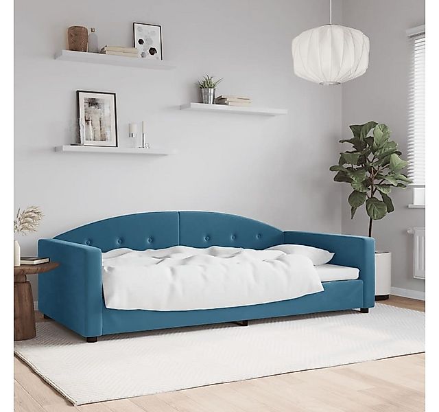 vidaXL Bett, Tagesbett Blau 100x200 cm Samt günstig online kaufen
