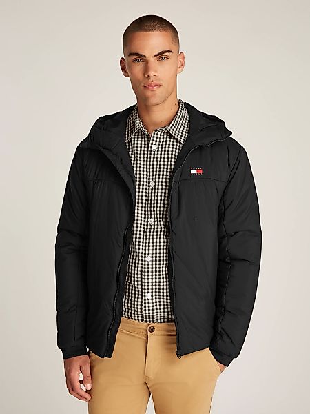 Tommy Jeans Kurzjacke "TJM LT POLY JACKET EXT", mit Kapuze, mit Logosticker günstig online kaufen