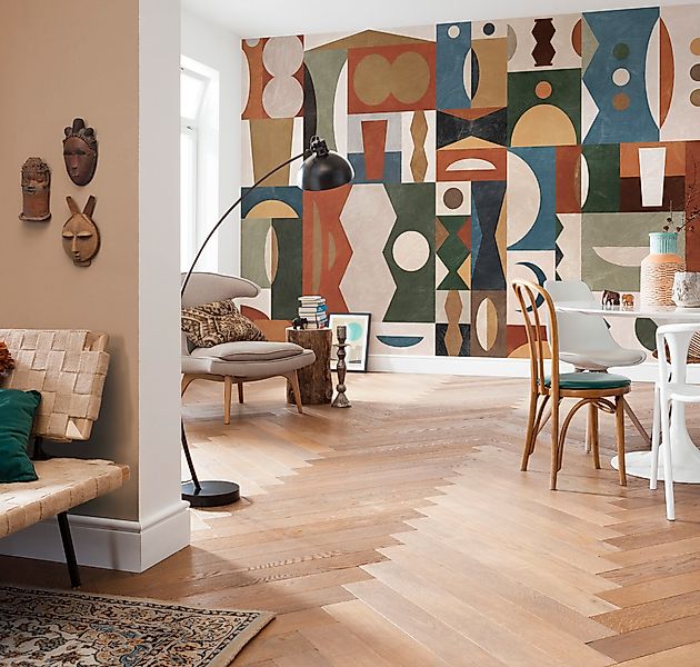 Komar Fototapete »Digitaldruck Vlies - Tribal Tiles - Größe 400 x 250 cm« b günstig online kaufen