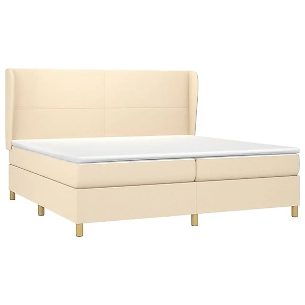 vidaXL Boxspringbett mit Matratze Creme 200x200 cm Stoff 3128394 günstig online kaufen