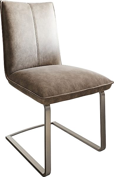 DELIFE Polsterstuhl Lelio-Flex, Freischwinger flach Edelstahl günstig online kaufen