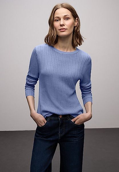STREET ONE Strickpullover mit Rippstruktur und Viskose günstig online kaufen