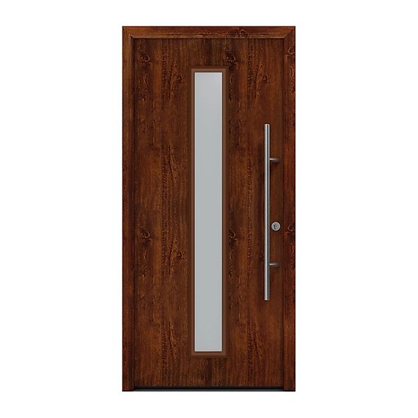 EcoStar Haustür Isopro Secur IPS 020S Dark Oak 110 cm x 210 cm DIN R günstig online kaufen