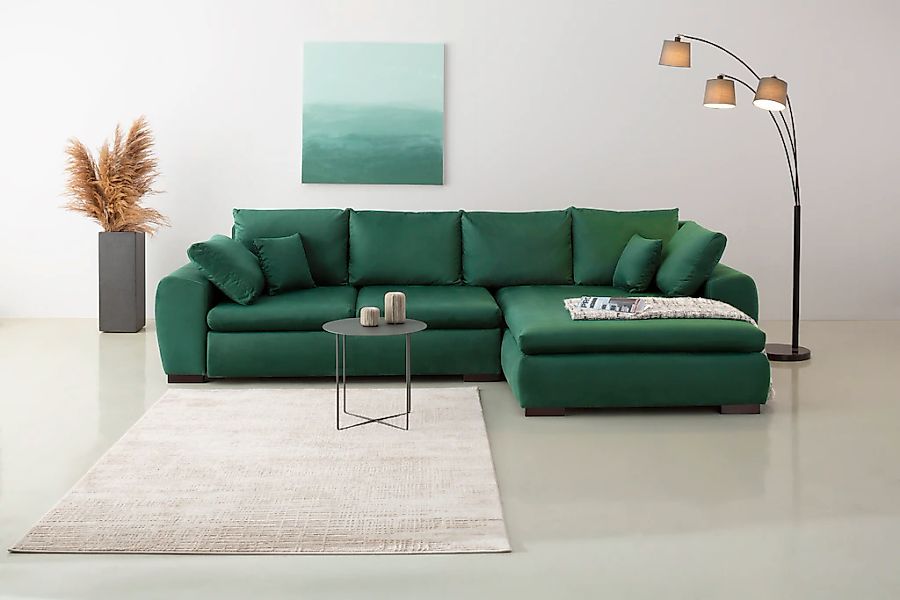 Home affaire Ecksofa "Cara Mia L-Form, B: 325 cm" mit 4 Zierkissen, optiona günstig online kaufen