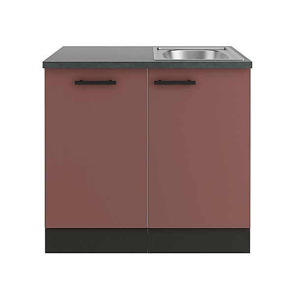 OPTIFIT Nizza407 Spülenschrank-Set Rostrot günstig online kaufen