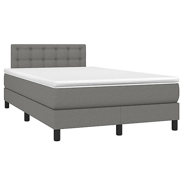 vidaXL Boxspringbett mit Matratze & LED Dunkelgrau 120x200 cm Stoff 3133462 günstig online kaufen