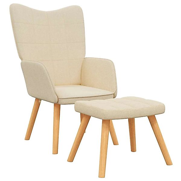 vidaXL Relaxsessel mit Hocker Creme Stoff 327932 günstig online kaufen