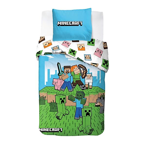 MTOnlinehandel Bettwäsche Minecraft Pixelwelt 135x200 + günstig online kaufen