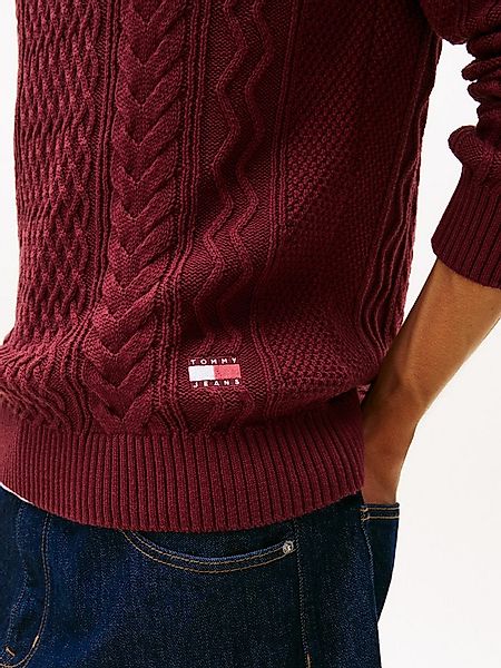 Tommy Jeans Strickpullover BADGE CABLE Slim Fit, Rundhals günstig online kaufen