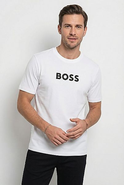 BOSS GREEN T-Shirt Rundhalsausschnitt, Regular Fit, Boss-Logodruck günstig online kaufen