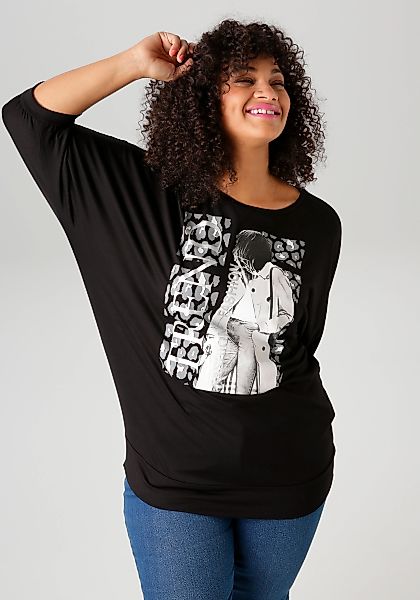 Aniston PLUS 3/4-Arm-Shirt, mit trendigem Druckmotiv günstig online kaufen