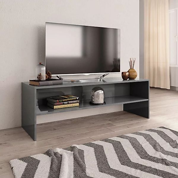 Tv-schrank Hochglanz-grau 120 X 40 X 40 Cm Spanplatte günstig online kaufen
