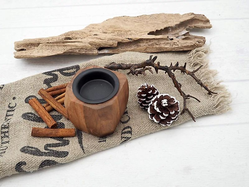 ZauberDeko Teelichthalter Teelichthalter Akazienholz Holz Tischdeko günstig online kaufen