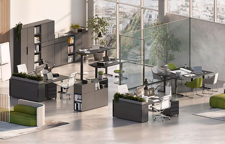 GERMANIA Büromöbel-Set »Mailand«, 2-teiliges Set: Schreibtisch + Rollcontai günstig online kaufen