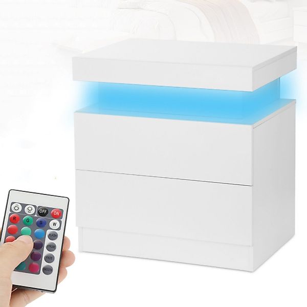 oyajia Nachttisch Hochglanz Nachtschrank mit 2 günstig online kaufen