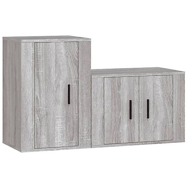 furnicato TV-Schrank 2-tlg. TV-Schrank-Set Grau Sonoma Holzwerkstoff (1-St) günstig online kaufen