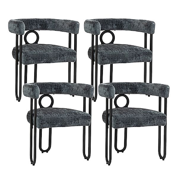 LVHOM Gartenstuhl Retro-Ring Metall 2-/4-/6er-Set, Chenille/PU günstig online kaufen