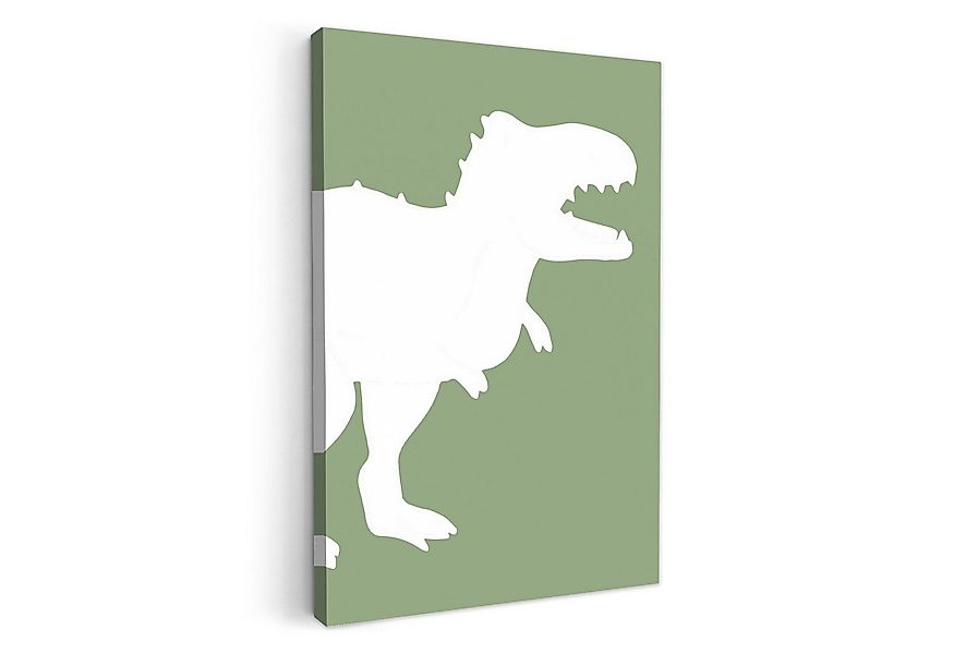 OneMillionCanvasses® Leinwandbild Dino - T-rex - Dinosaurier - Grün - Tyran günstig online kaufen