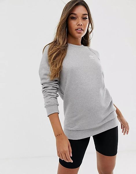 adidas Originals – Graues Basic-Sweatshirt mit Rundhalsausschnitt günstig online kaufen