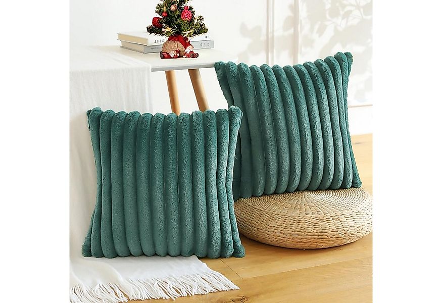 OKWISH Kissenbezüge 2er Set Flauschig Plüsch Deko Dekokissen Sofakissen Zie günstig online kaufen