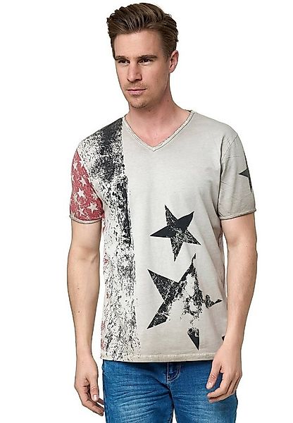 Rusty Neal T-Shirt mit V-Neck günstig online kaufen