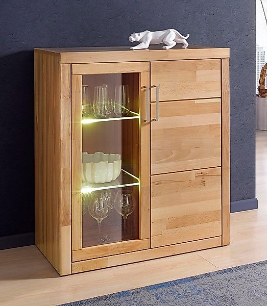 Home affaire Vitrine "Logo,100cm hoch,42 cm tief,Fronten Massivholz,6Fächer günstig online kaufen