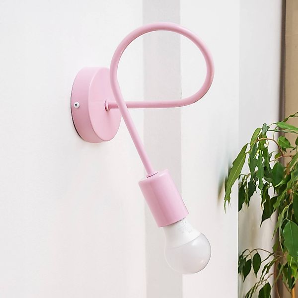 Wandleuchte Oxford, rosa, Metall, 1-flammig, E27 günstig online kaufen