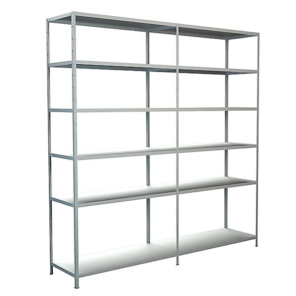 Schulte Steck-Grund-/Anbauregal 230 cm x 220 cm x 50 cm Weiß günstig online kaufen