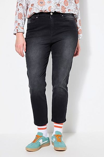 Studio Untold Regular-fit-Jeans Mom-Jeans Wide Legs Black Denim 5-Pocket günstig online kaufen