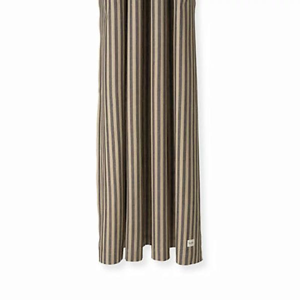 Duschvorhang Chambray Striped textil schwarz beige / 160 x H 205 cm - Baumw günstig online kaufen