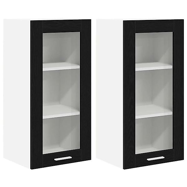 vidaXL Hängeschrank mit Tür 2 Stk Schwarz Eichen-Optik 40 x 31 x 80 cm 8843 günstig online kaufen