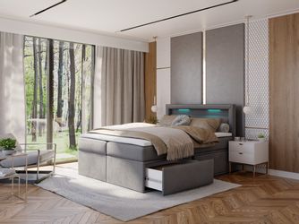 thematys Boxspringbett mit LED Polsterbett Stauraumbett günstig online kaufen