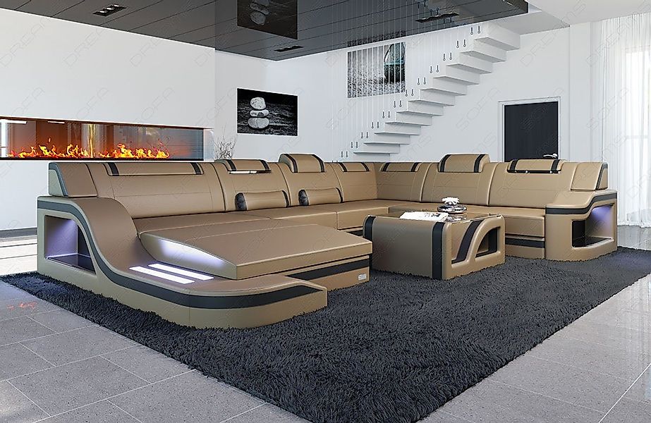Sofa Dreams Wohnlandschaft XXL Ledersofa Palermo günstig online kaufen
