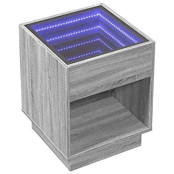 vidaXL Nachttisch mit Infinity-LED Grau Sonoma 40x40x50 cm 3284082 günstig online kaufen