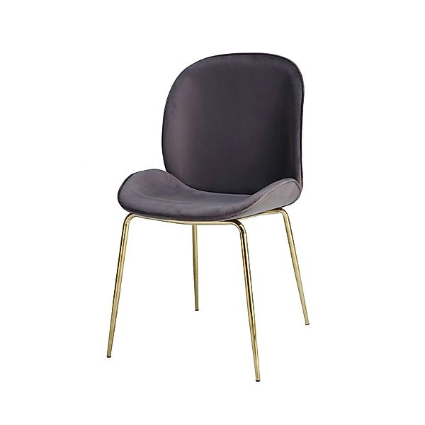 MeGusta Moderner Stuhl 2er-Set Grau Polsterstuhl Esszimmerstuhl Emilia günstig online kaufen