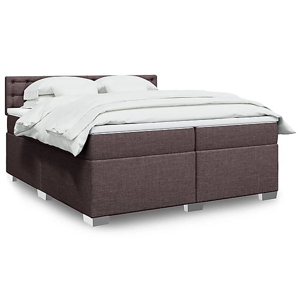 vidaXL Boxspringbett mit Matratze Dunkelbraun 200x200 cm Stoff 3288312 günstig online kaufen