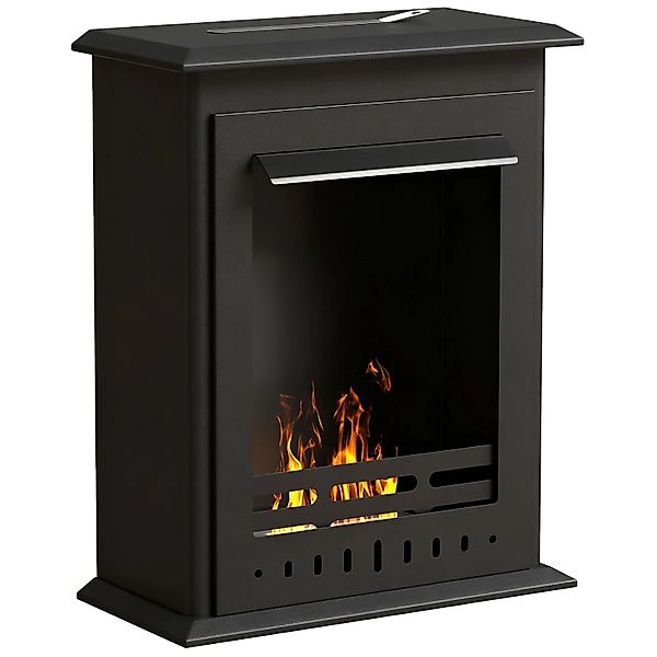 HOMCOM Ethanol Kamin Stahl Edelstahl 56L x 27B x 60H cm Schwarz günstig online kaufen