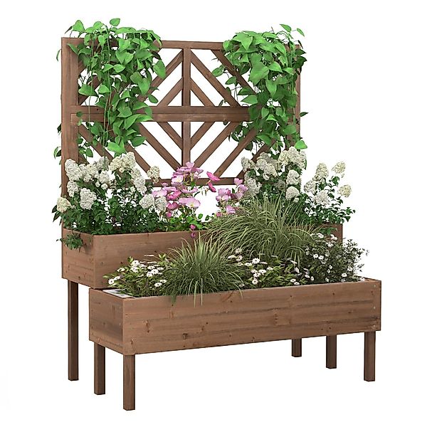 COSTWAY Hochbeet, mit Rankgitter, Spalier, Blumenkasten, günstig online kaufen