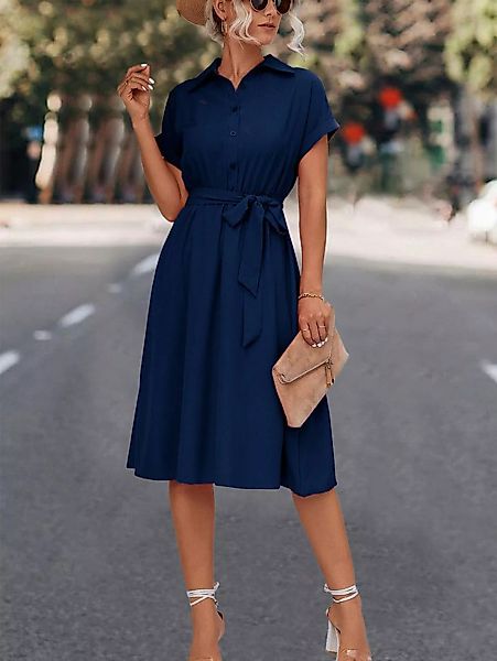 BlauWave Blusenkleid Polokleid Damen summer Freizeit einfarbig kurze (1-tlg günstig online kaufen