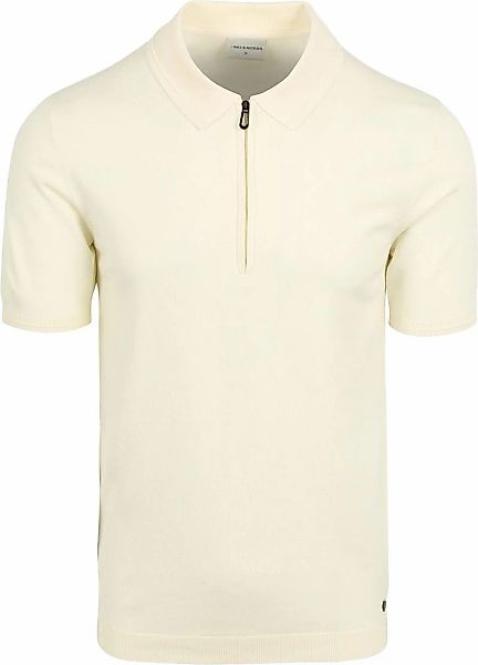 No Excess Half Zip Poloshirt Off White - Größe L günstig online kaufen