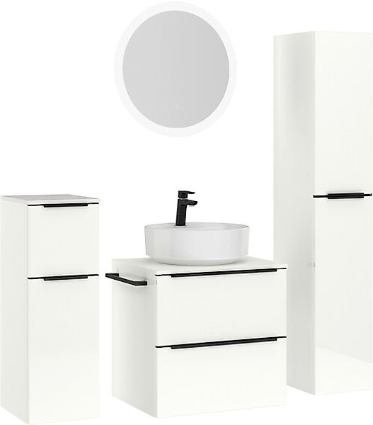 nobilia® Badmöbel-Set »Alvene« vormontiert, mit Soft-Close, 4 Stk. tlg. günstig online kaufen